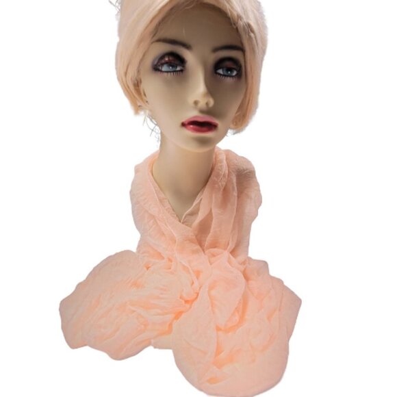 Peach Colored Scarf Light Soft Rectangular NEW - Picture 1 of 7